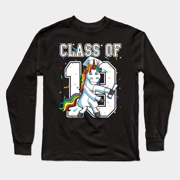 Class of 2019 Graduate Unicorn Flossing Floss Like A Boss Long Sleeve T-Shirt by E